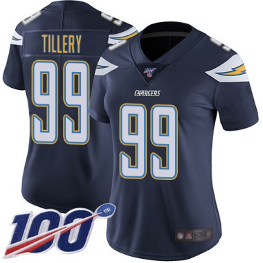 Los Angeles Chargers NFL Football Jerry Tillery Navy Blue Jersey Women Limited  #99 Home 100th Season Vapor Untouchable->youth nfl jersey->Youth Jersey